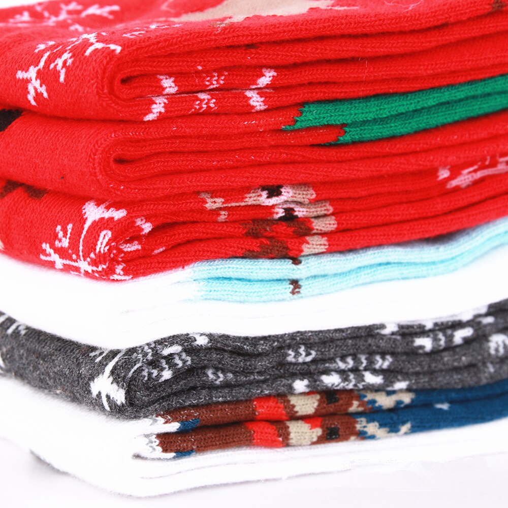 Chaussettes de noël père noël bonhomme de neige en coton, 1 paire, décorations pour la maison, de noël, nouvel an,