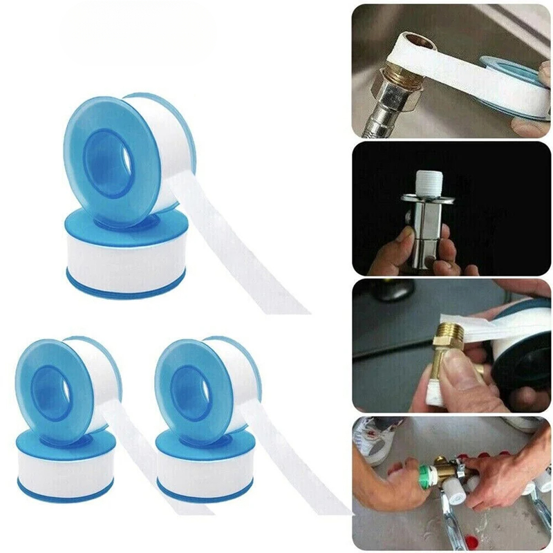 Ruban d'étanchéité pour filetage de plomberie en PTFE, 6 pièces, bouchon d'égout étanche sans huile, tuyau d'eau, outil de réparation de robinet, adhésifs, scellants