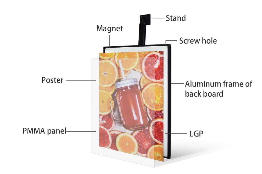 Led poster menu-board-fast-food menu display light box backlit picture frame