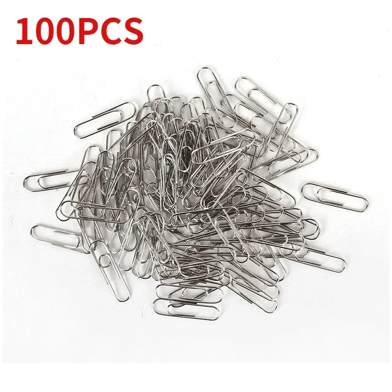 500/300/100/50PCS Metal Silver Paper Clips for Paperwork Stainless Steel Bookmark Paperclips Organizers Office School Supplies: Yellow