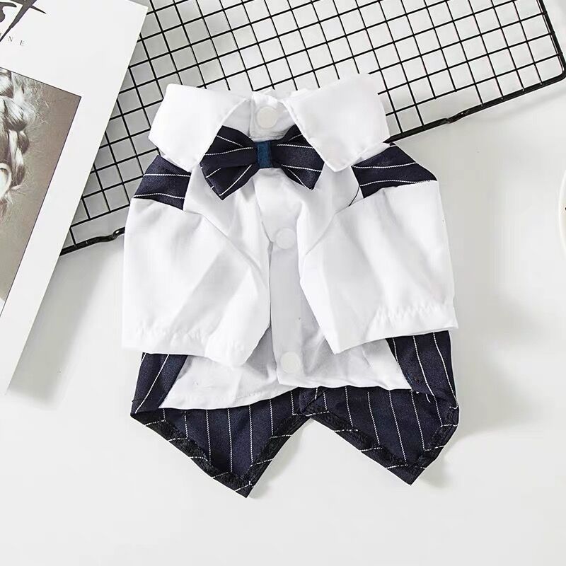 Costume de smoking formel pour chien, Costume de mariage pour petit et moyen gabarit, avec nœud papillon, pour bouledogue français