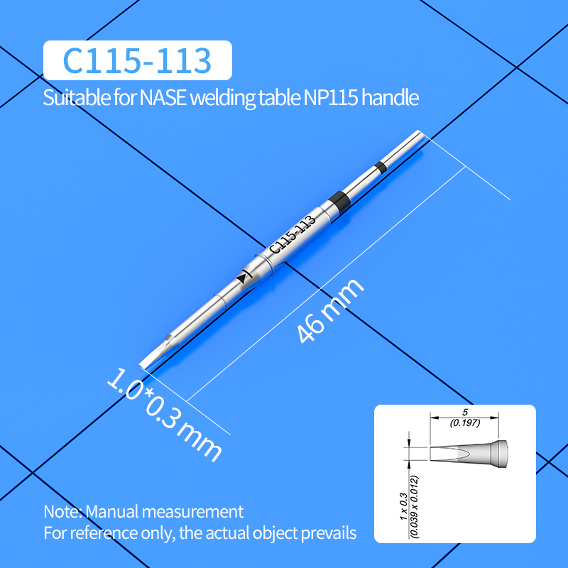 C115 Soldering Iron Tip C115-105/125/117/113/114/112/109/127/101/110/120/107 for JBC Soldering Station Precision Repair SMD PCB: SILVER