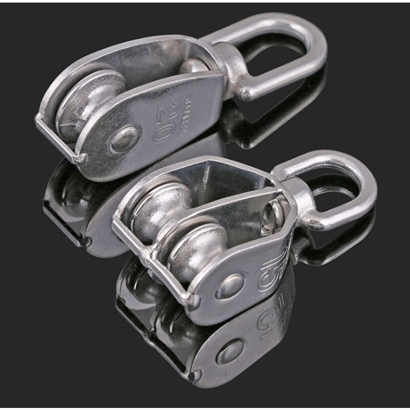 304 Stainless Steel Single / Double Pulley Wire Rope Chain Traction Fixed Pulley Lifting Load Pulley Single Pulley