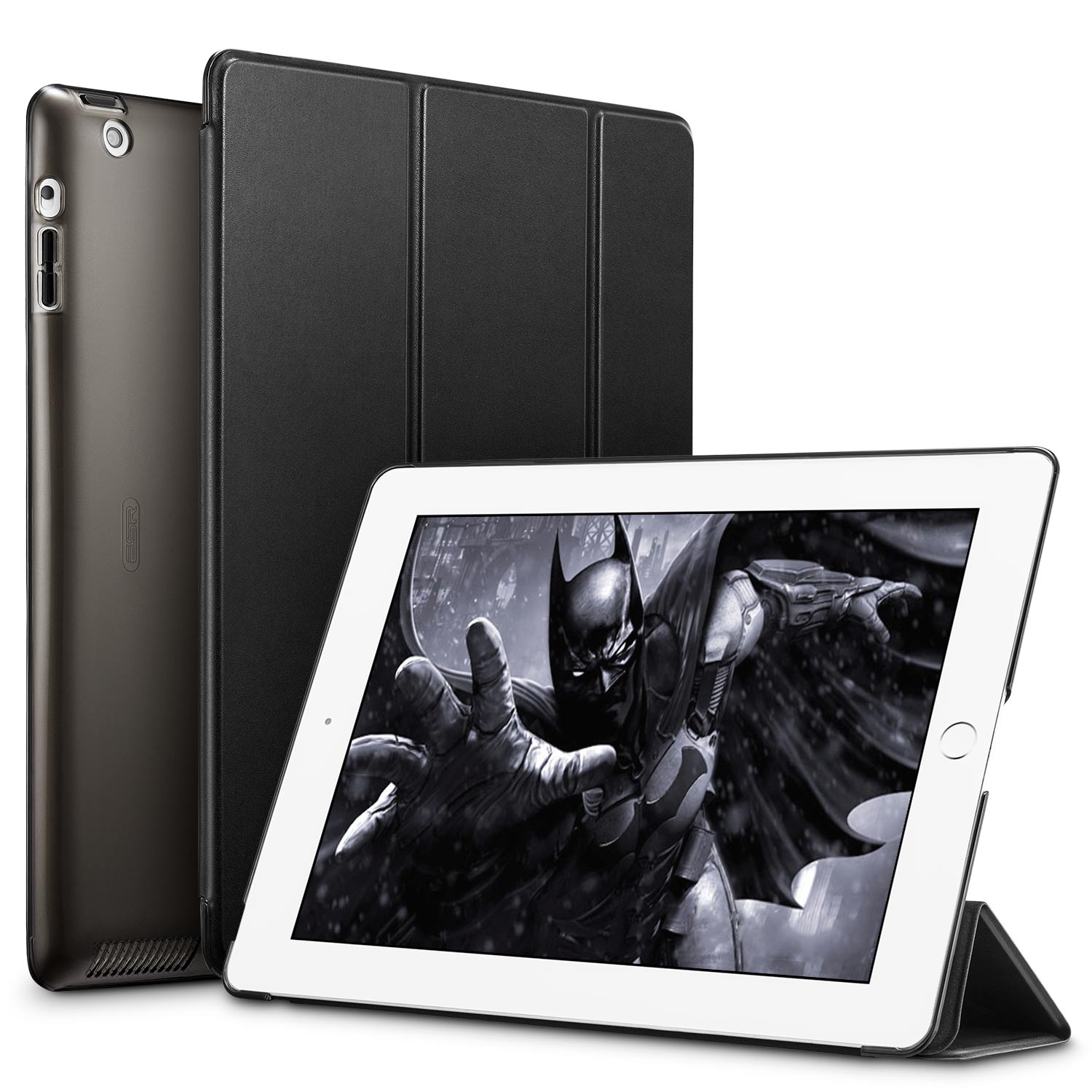 ESR Case for iPad 2 3 4 9.7 inch Yippee Color Ultra Thin Trifold Smart Stand Cover Case for iPad 2/3/4 A1458 A1460 A1395 Funda: Black