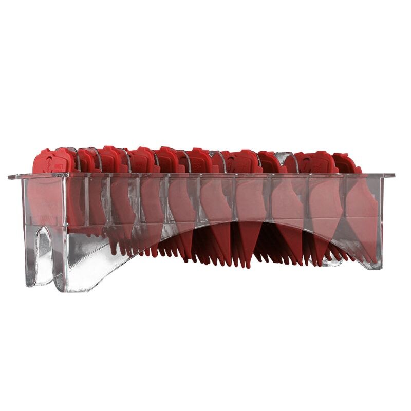 10PCS Hair Clipper Combs Guide Kit Magnetic Plastic Hairs Trimmer Limit Comb Attachments Salon Tool: Red