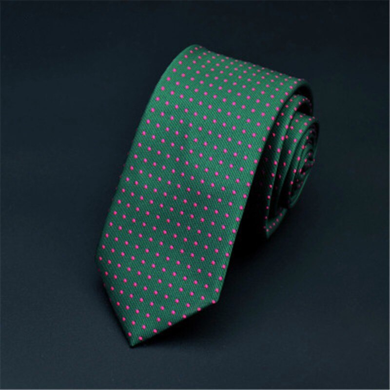 Necktie for Men Ties Designers Jacquard Striped Neck Tie Green Wedding Business Slim 6cm Skinny Tie