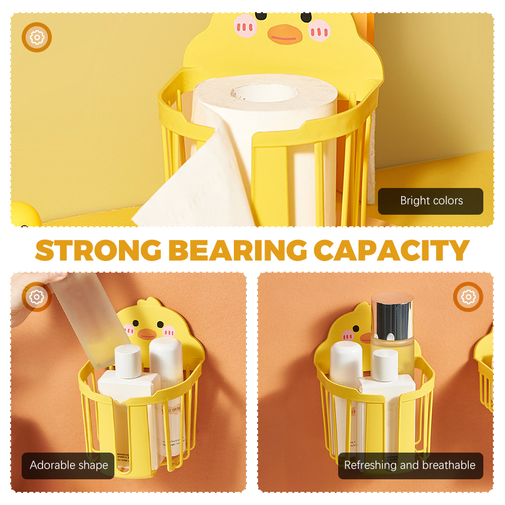 2pcs Decorative Paper Storage Racks Punch-free Holders Wall-mounted Storage Racks