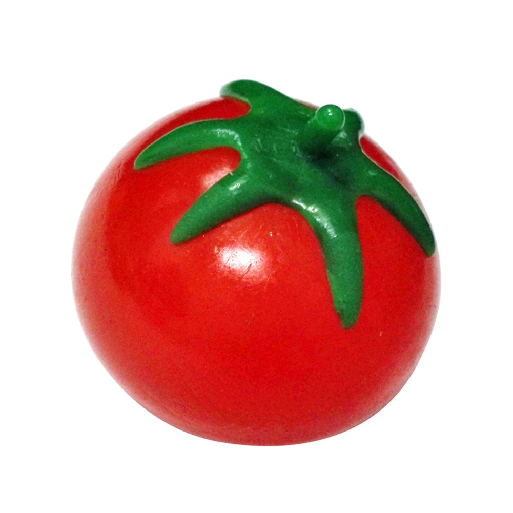 Orange Tomato Eye Shape Rubber Antistress Reliever Squeezes Ball Funny Play Toy Soft Sticky Stress Relief Funny Toy: Tomato