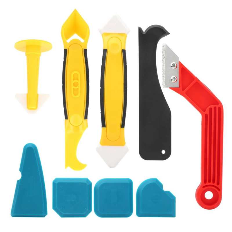 9pc Portable Silicone Sealant Spatula Scraper set with Multi-Function Sealant Spatulas Multi-Function Scraper Caulk Nozzle