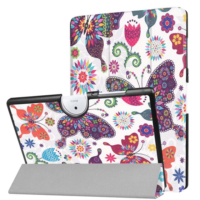 3in1 Magnetic Protective Cover Print Folio Stand PU Leather Case For Acer Iconia One 10 B3-A40 B3 A40 10.1'' Tablet +Film+Pen: color8