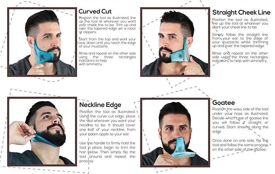 Pattern Gentleman Beard Shaping Styling Template Beard Comb Men Shaving Tools For Hair Beard Trim Template Comb Sexy Man
