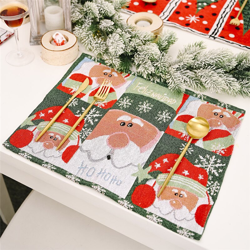 Adornos navidad juledekorasjon spisebord dekormatter julenissen elg tre placemat hjem dekor decoracion mesa jul
