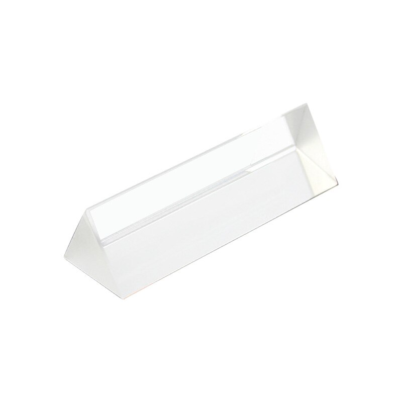 Triangular BK7 Optical Prisms Glass Physics Teaching Refracted Light Spectrum Children Students 25x25x80mm