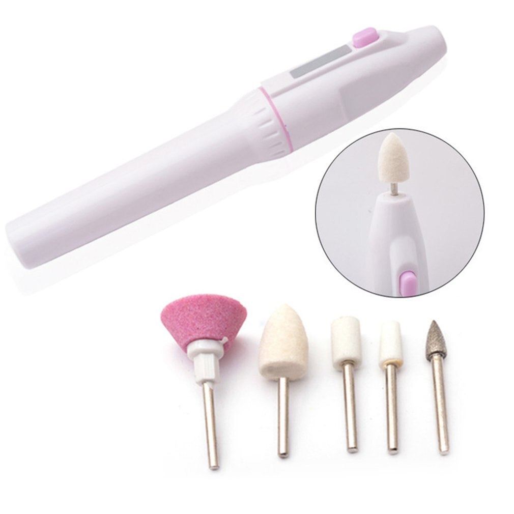 Mini 5 in- in-1 elektrische nagelboor pen pro, stille pedicure, manicuremachine, frees, vijl, polijst, nagelkunstgereedschap, snijder voor manicure