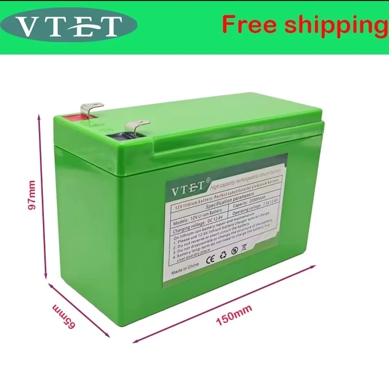 12V DC 15Ah-20Ah 3S7P 18650 High-capacity Lithium Battery, Suitable for Standard 12Voltage Equipment+12V 3A Charger+BMS 1KG