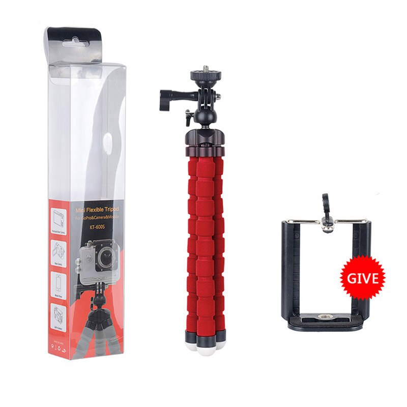 Kingjoy – support de trépied pour Mini Gopro, support Flexible pour téléphone portable, appareil photo, Smartphone: red