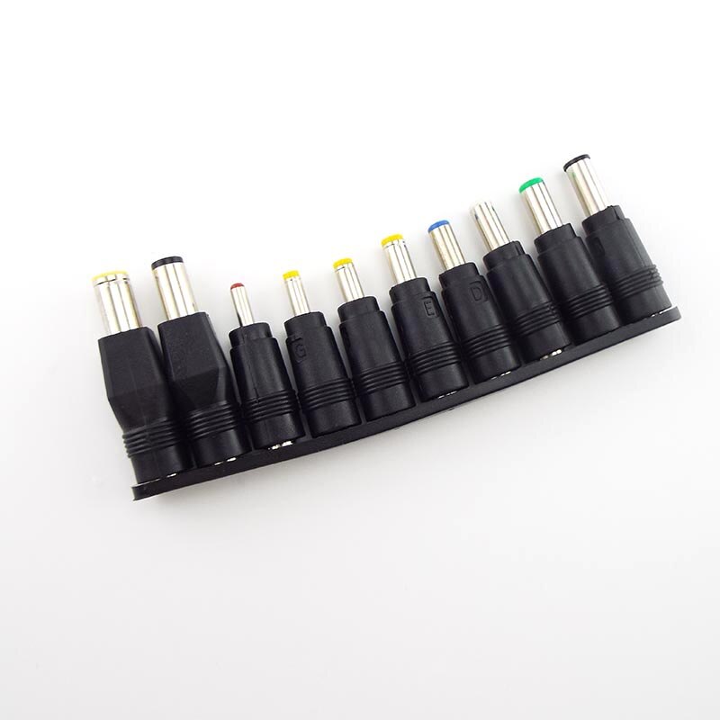 10Pcs/set Universal Laptop Charging Power Bank DC Plug Jack Adapter DC 5.5*2.1mm Female to Male Interface Conversion Connector