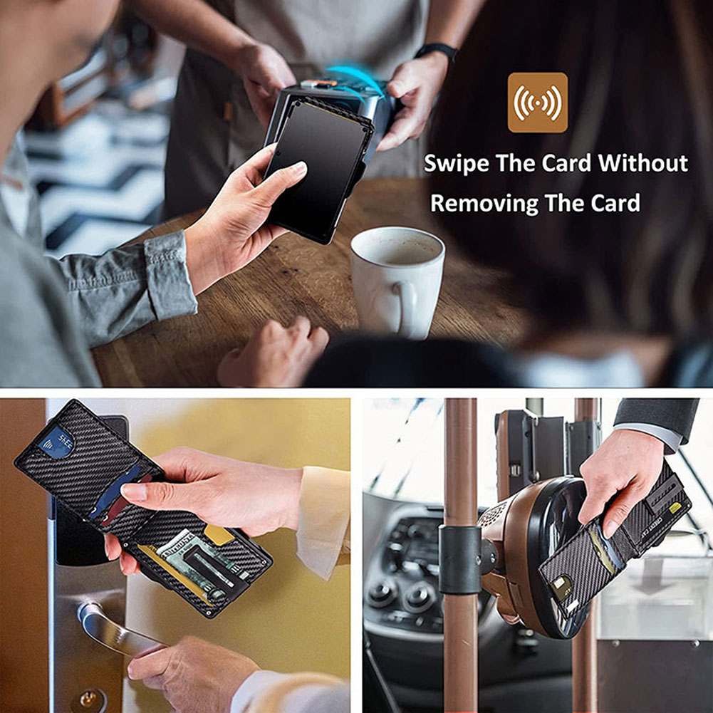 Anti RFID Credit Card Holder Wallets for Men Slim Thin Men Wallet Luxury Bank id Cardholder Case Minimalist Wallet Cartera Black