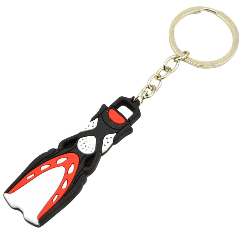 Utomhus sport mini dykning fin nyckelring nyckelring flipper nyckelring dykare dykning tillbehör nyckelring: Röd