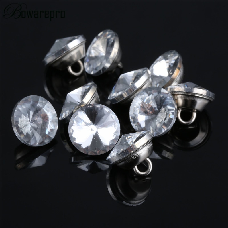 Bowarepro 10 pcs Knoppen Diamant Patroon Kristal Knop Strass Kristal Knop Voor Kleding Sofa Craft Naaien Accessoires 14 MM