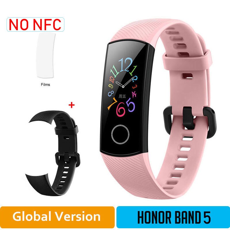 Onore Fascia 5 Nfc Wristband Intelligente di Ossigeno Nel Sangue Multipla Quadranti Attività di Frequenza Cardiaca Fitness Sonno Tracker Passometer Versione Globale