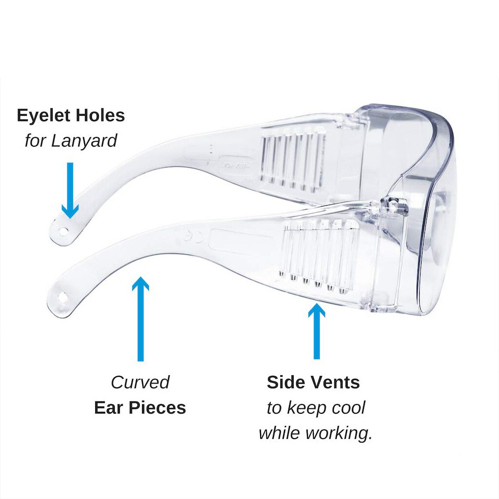 3 Pcs Transparent Frame PC Safety Glasses Hospital Worker Eye Protection Eyewear Prevent Saliva Anti Flu Elastic Band