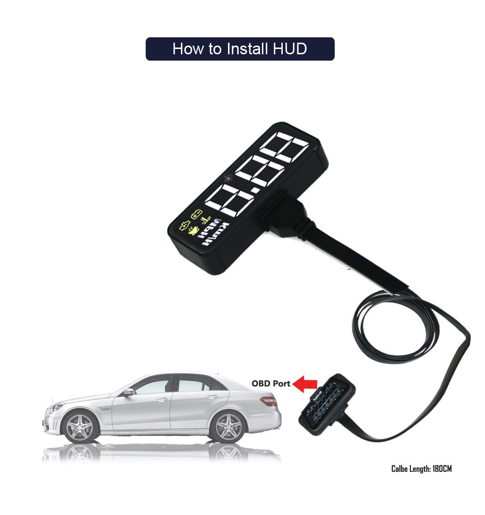 EANOP Clever Auto hud OBD2 Kopf-hoch-Anzeige Windschutzscheibe Geschwindigkeit Projektor Tacho Windschutzscheibe KMH/Meile