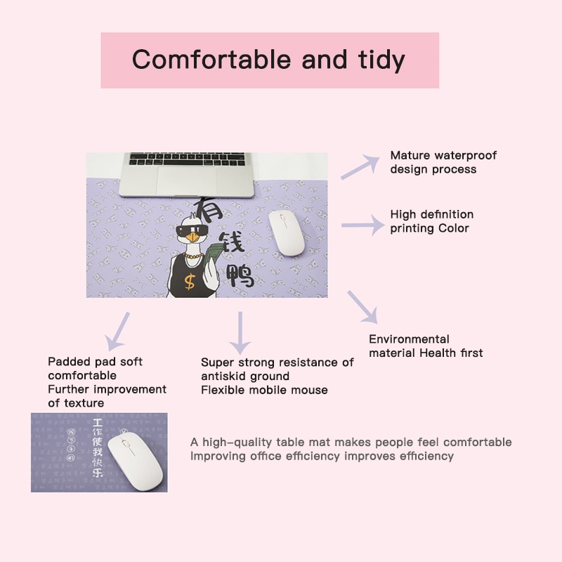 Cute Leather Mouse Pad Waterproof Thickened Leather Non-Slip Office Desk Mat Student Ins Style Mice Mat Cute Mouse Pad