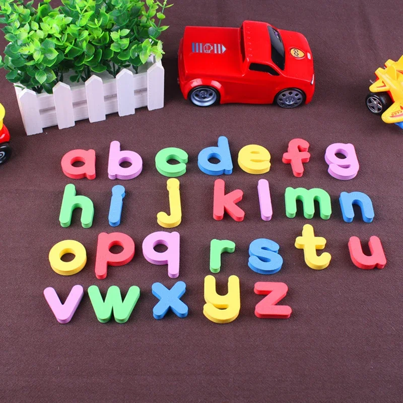 Letras magnéticas números alfabeto ABC 123 imanes de nevera plástico educativo preescolar juguete de aprendizaje conjunto mayúsculas matemáticas minúsculas