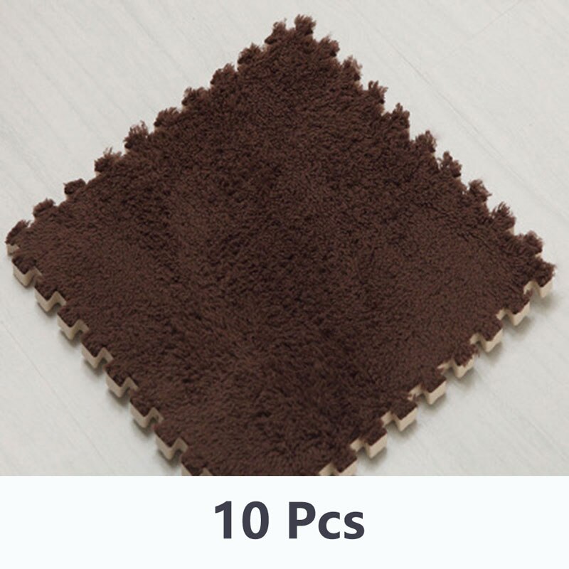 10 stuks zachte pluchen baby speelmat, eva-schuim, ontwikkelingsmat voor baby's, puzzel, in elkaar grijpende vloermatten, 30*30*0.6 cm kinderkleden: Wj3367b