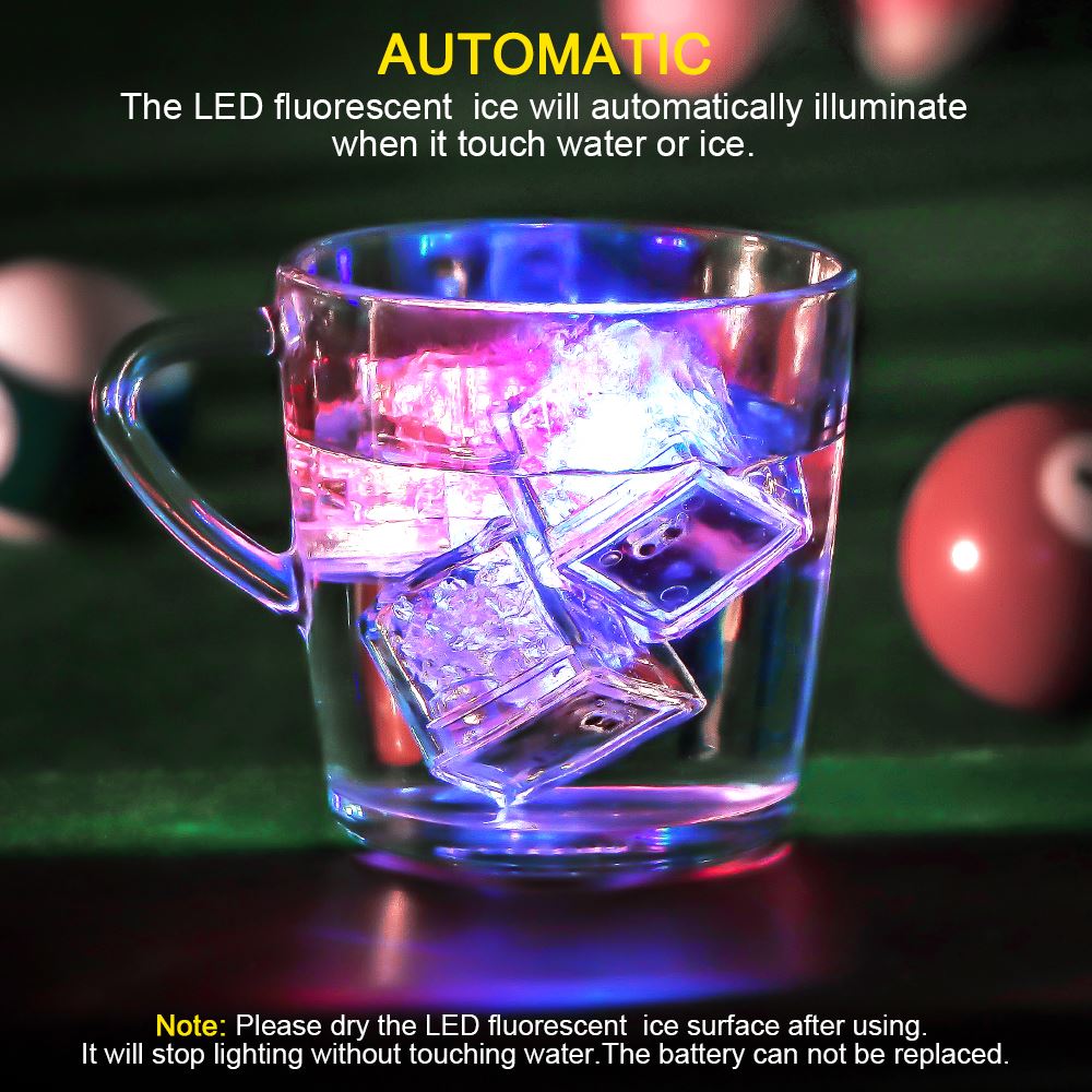 1/12pcs LED Ijsblokjes Gloeiende Partij Bal Flitslicht Lichtgevende Neon Wedding Festival Kerst Bar Wijnglas decoratie Benodigdheden