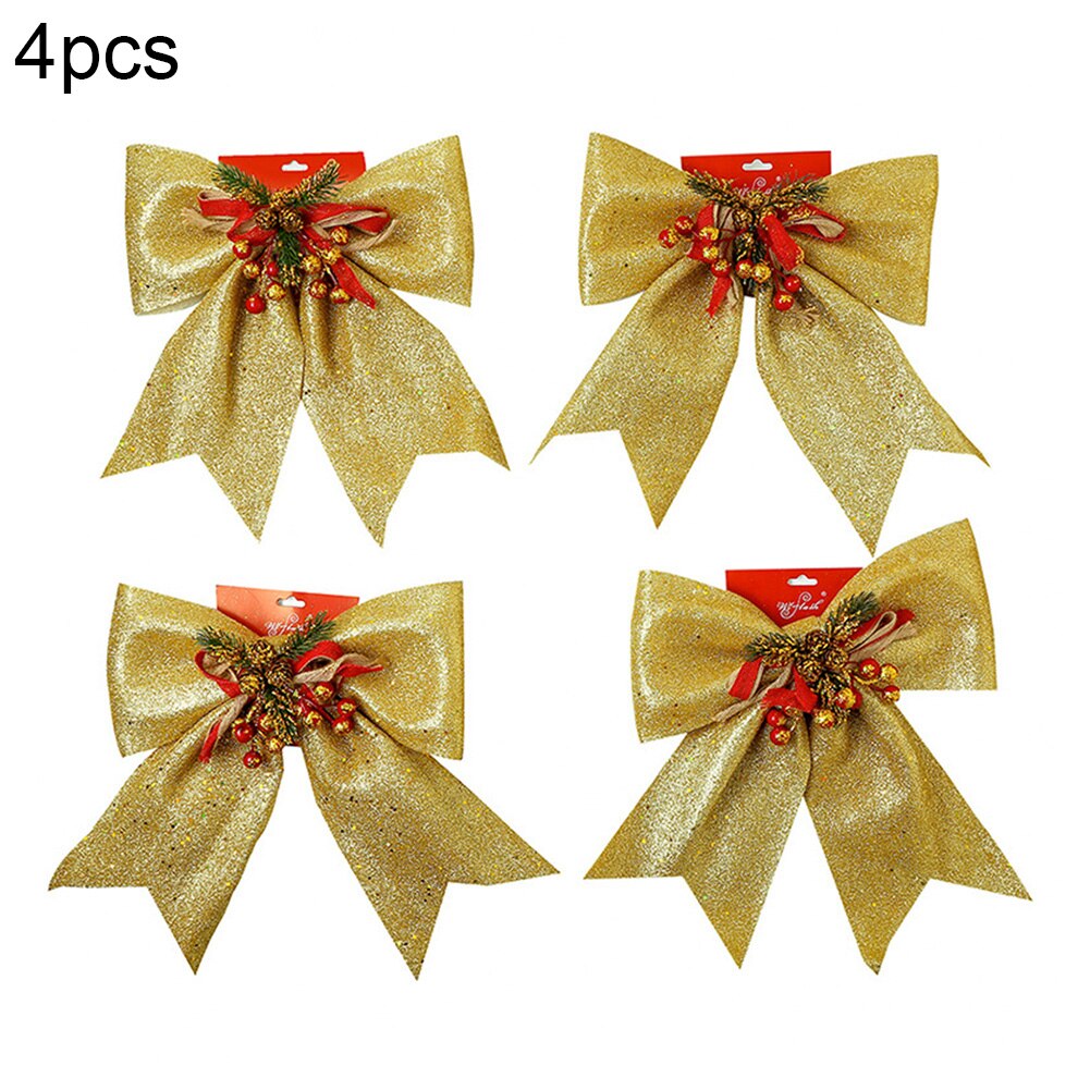 Christmas Bow Decorations Red Large Wreath Xmas Tree Embellishment Bow Tie for Wedding Festival Year Party