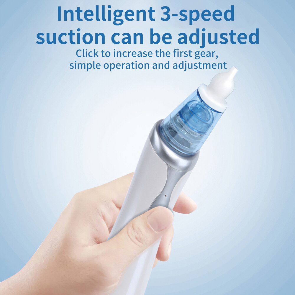 Low Noise Neus Slijm Stofzuiger Oplaadbare Neus Cleaner Automatische Booger Sucker Met Drie Siliconen Tips Voor Zuigelingen
