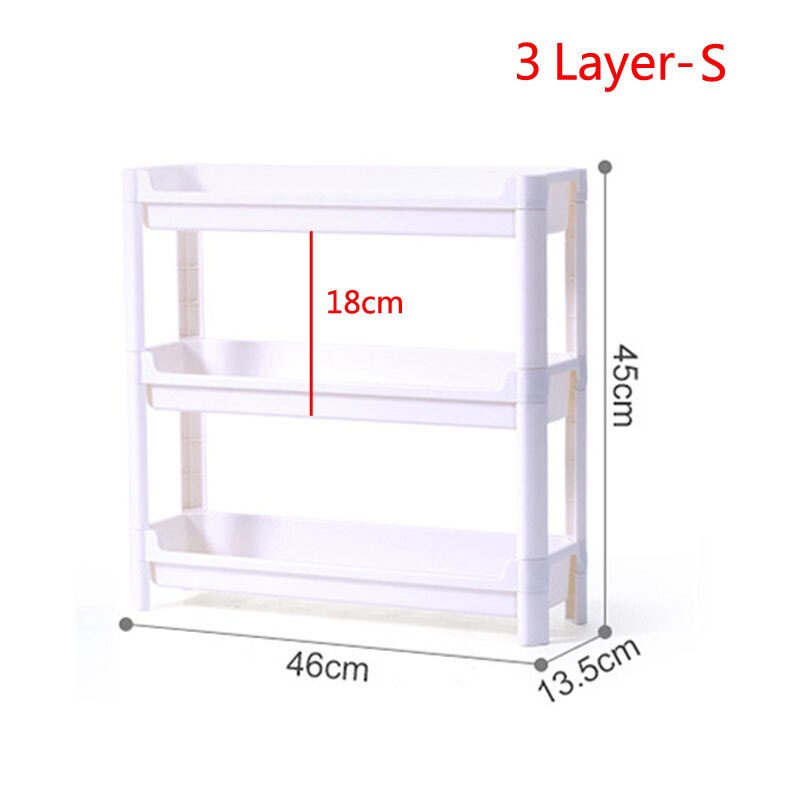 Multifunctional Gap Storage Rack Multi-Layer Plastic Kitchen Bathroom Shelf Organizer Home Sundries Finishing Rack: 3 Layeer-S