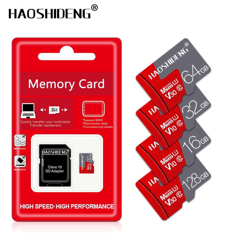 Klasse 10 micro sd-kaart 128gb 64gb 32gb 16gb tf-kaart geheugenkaart cartao de memoria 32gb microsd-kaart voor smartphone-adapter