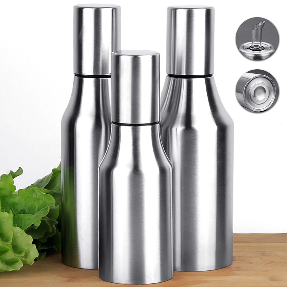 Kitchen Stainless Steel Leakproof Cooking Oil Dispenser Bottle Vinegar Cruet