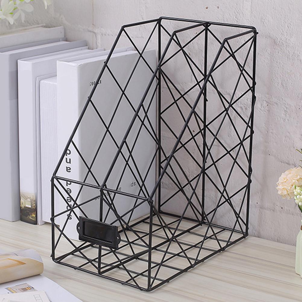 1/2/4 Layers Iron Grid File Book Storage Shelf Organizer Holder Desktop Rack