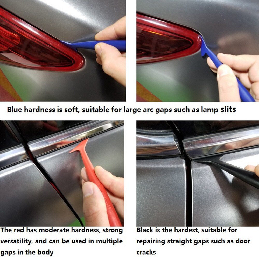 Car Scraper Tool Kit Car Film Tool Trimming 4-piece Set of Gap Rubber Strip Processing Color Changing Film Trimmer Edge Scraper
