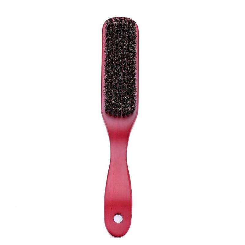Träskaft hårborsteset hårt vildsvinsborst kammar styling för män kvinnor frisör hårstyling skägg kam borste rak: A 21.5 x 3.5 x 3cm