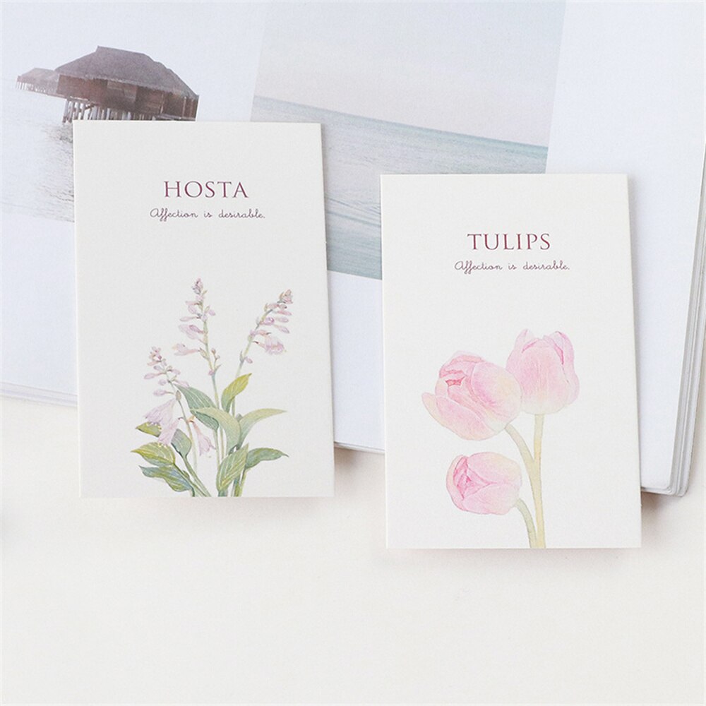 28Pcs/box Hand Painted Flowers Card Mini Postcard Greeting Cards Birthday Letter Message Card School Supplies