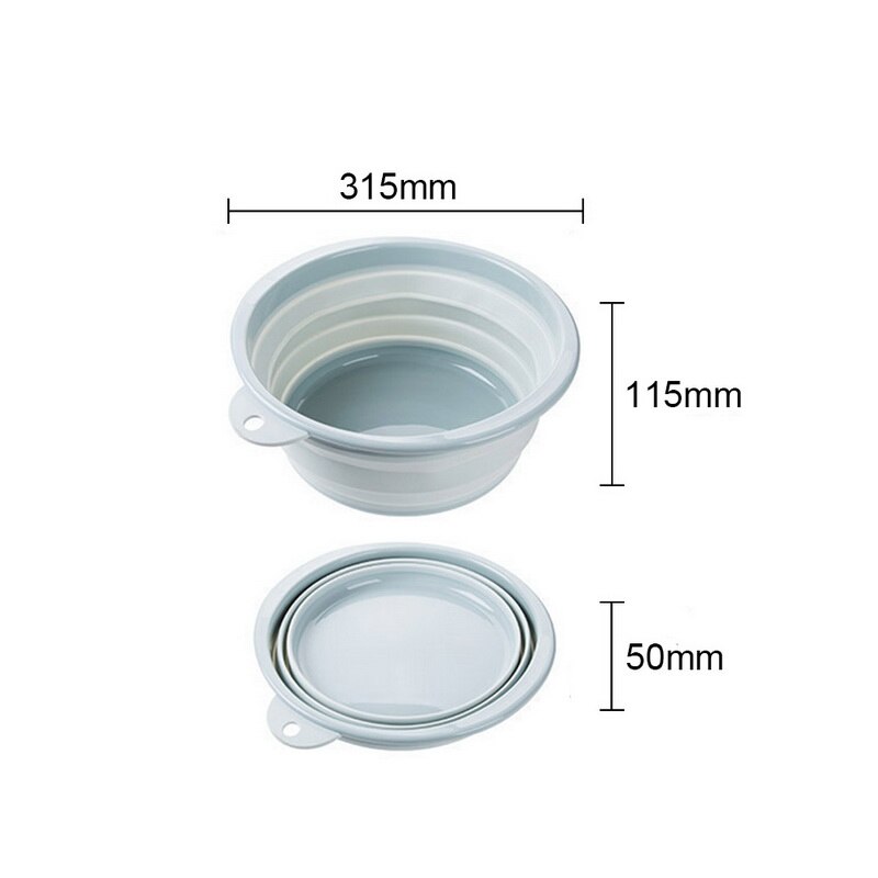 T opvouwbare grote wasbak huishoudelijke plastic wasbak reis verdikte kleine wasbak plastic bak: M-blauw