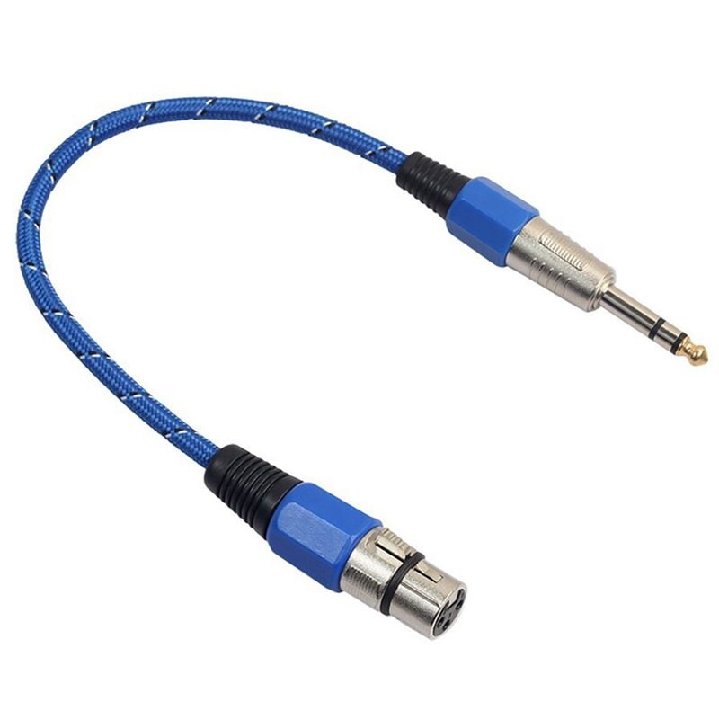 3Pin Xlr Female Jack 6.35 Mm Mannelijke Plug Stereo Microfoon Kabel Adapter Connectors Blauw