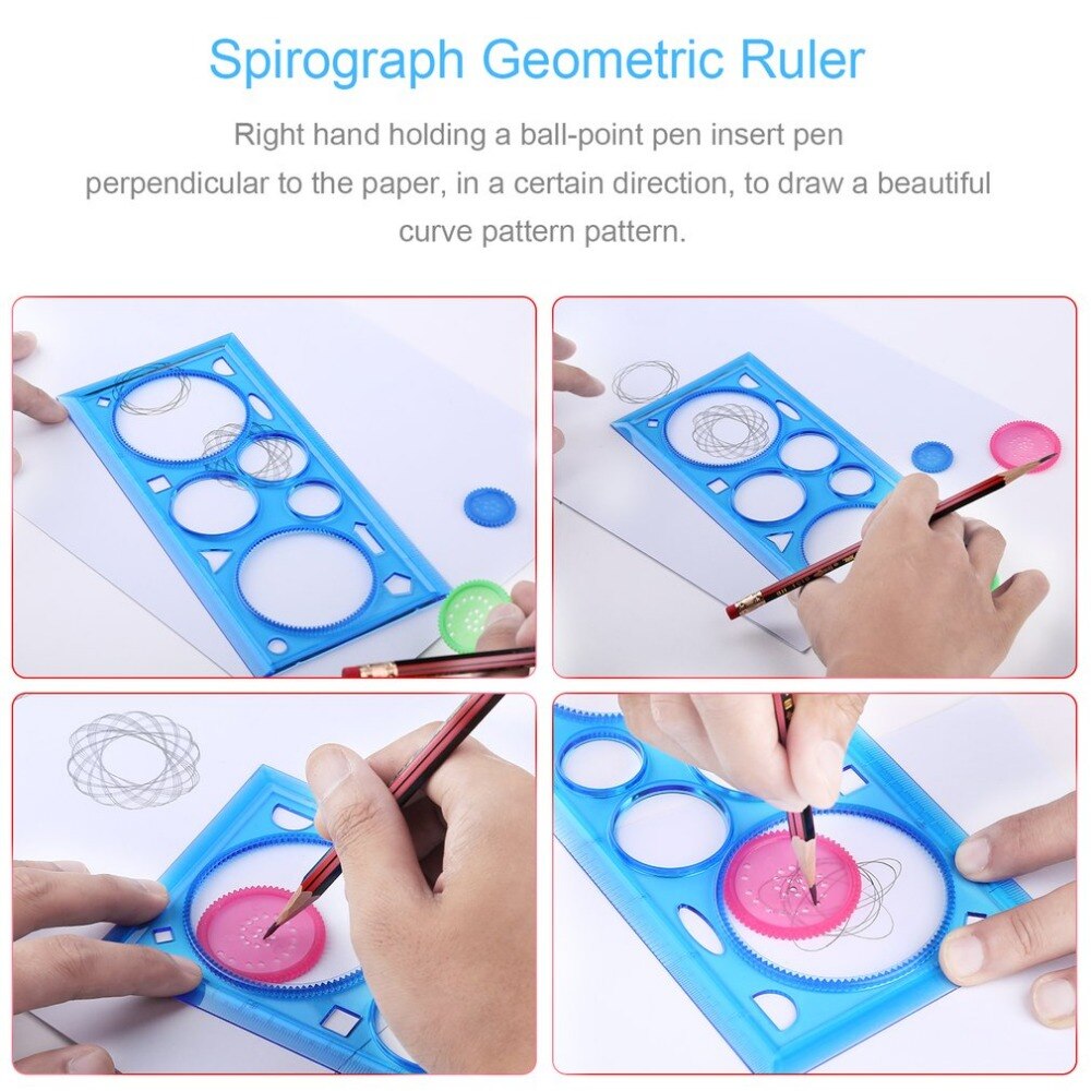 1PC Multifunctional Spirograph Geometric Ruler Drafting Tools Learning Drawing Tool Plastic Ruler School Stationery supplies