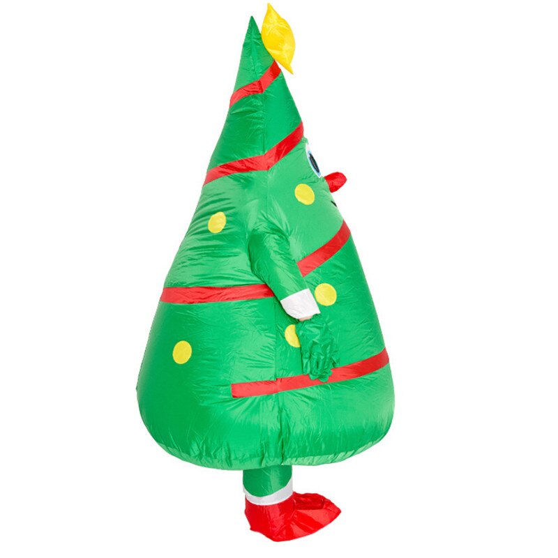 Oppustelig juletræ sjov jul tegneserie dukke kostume kjole op rekvisitter maskot oppustelig xmas træ tøj