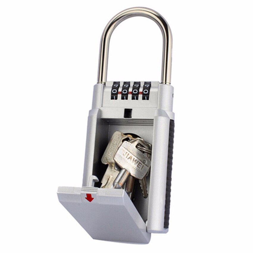 Key Lock Box, Draagbare 4 Cijfercombinatie Lock Box Wandmontage Indoor/Outdoor Waterdichte Key Lock Box, voor Reservesleutels