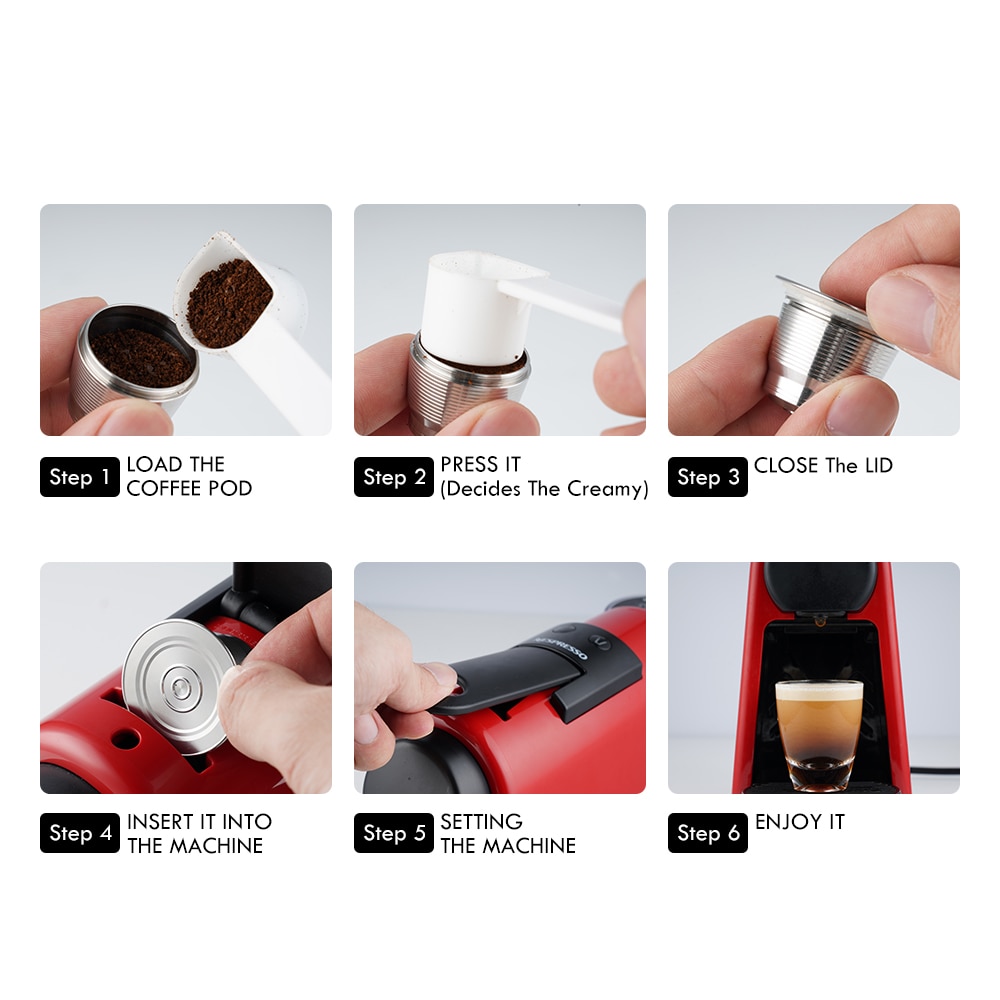 Icafilas Voor Nespresso Capsule Herbruikbare Espresso Staal Koffie Pod Filters Voor Mini C30 D30 &amp; Pixie Koffiezetapparaat