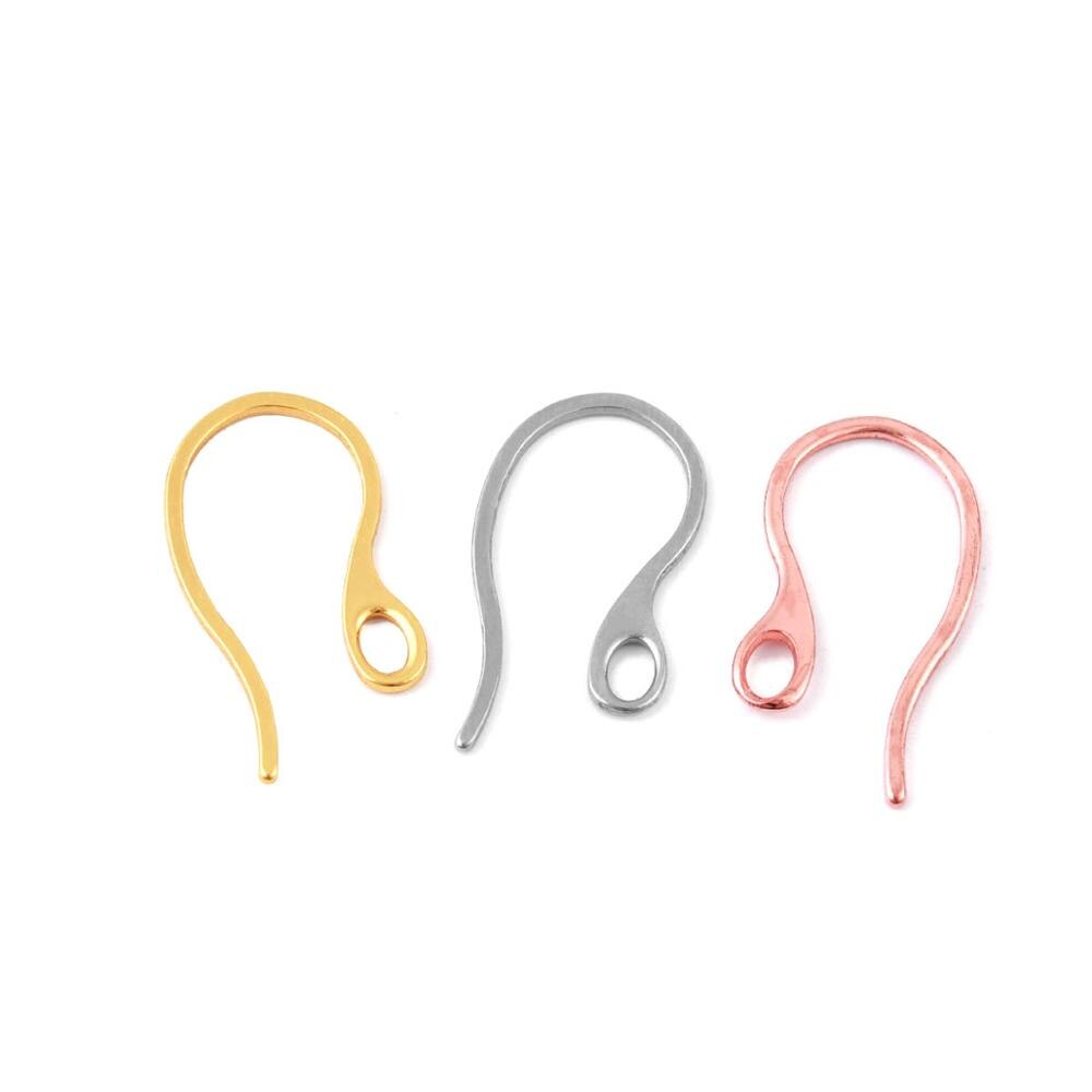 100pcs/lot Stainless Steel Gold/Silver Color Earring Hooks French Ear Wires for DIY Earrings Jewelry Making Findings