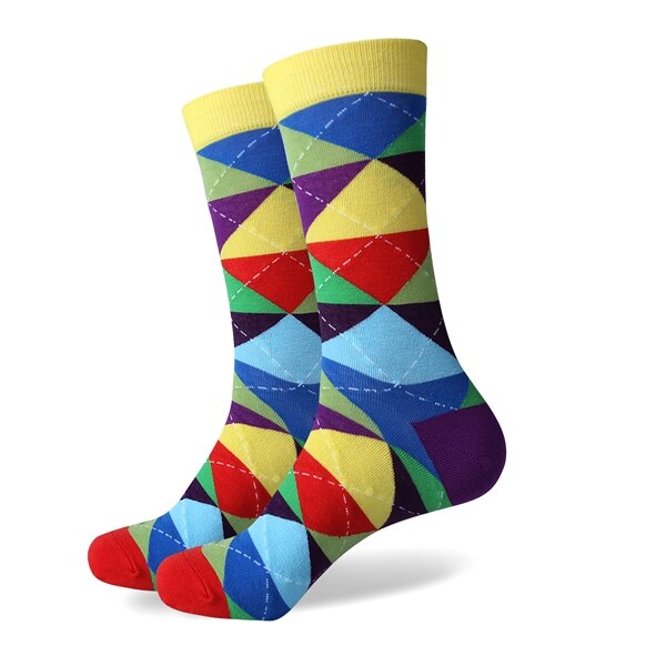 Spiel-hoch Bunte ARGYLE SOCKE spaß herren Baumwolle Socken Hochzeit Socken Freies uns größe (7,5-12): 406