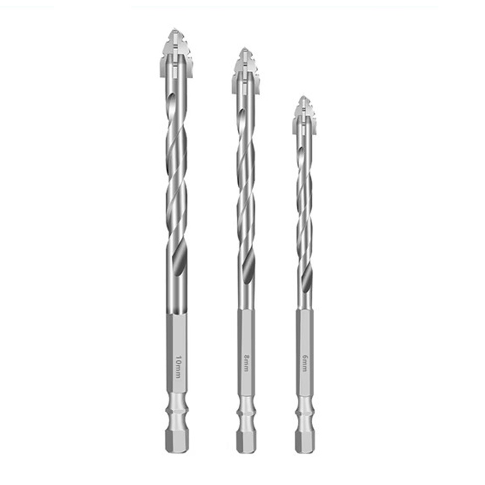 Broca excéntrica de cuatro filos, cabezal oblicuo, juego de brocas para hormigón de alta dureza, juego de brocas de vástago Hexagonal dentada: Marrón