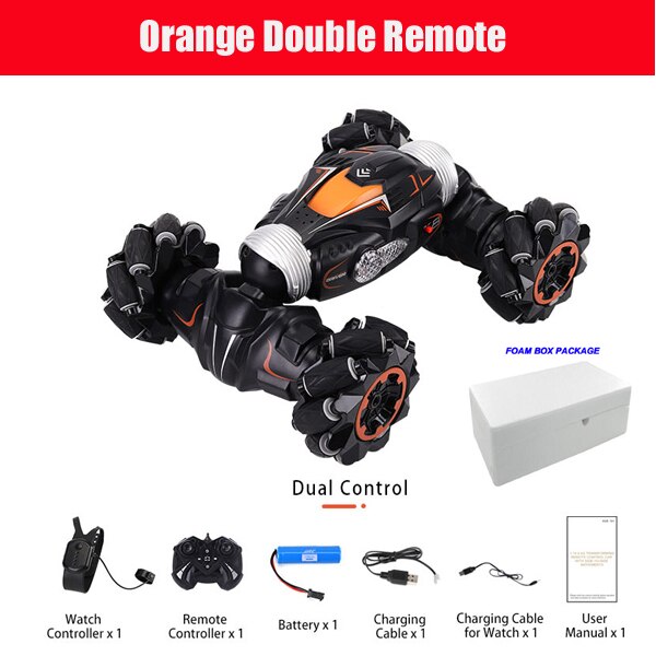 JJRC Q78 1:14 2.4G 4WD Lateral Moves Transformable Amphibious 360 Degree Drift Rotation RC Car Remote Control Car RC Stunt Car: orange form